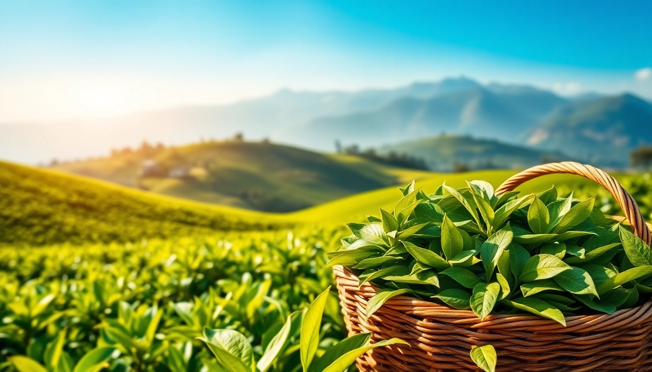 Discover vibrant Nepal tea plantations nestled among the Himalayas with fresh tea leaves.