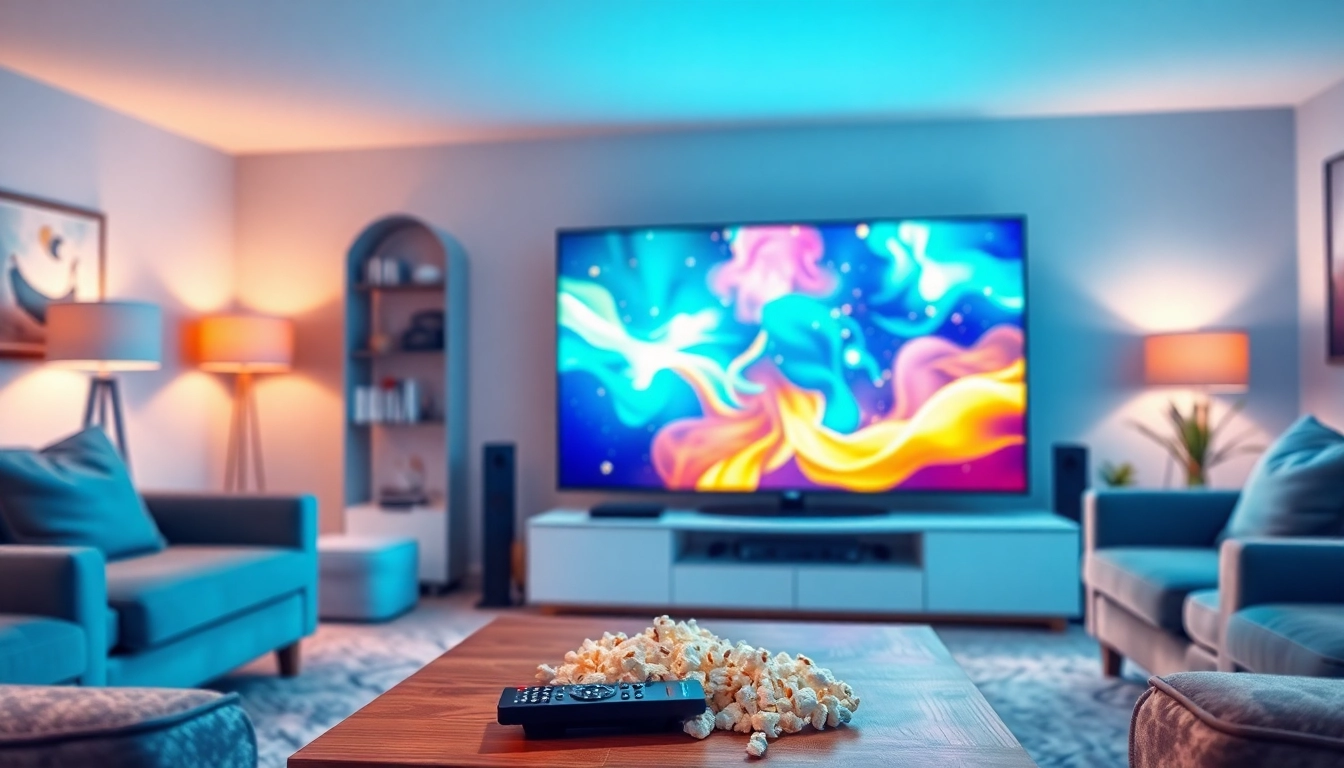 Compra Listas IPTV en un moderno televisor en una acogedora sala de estar.