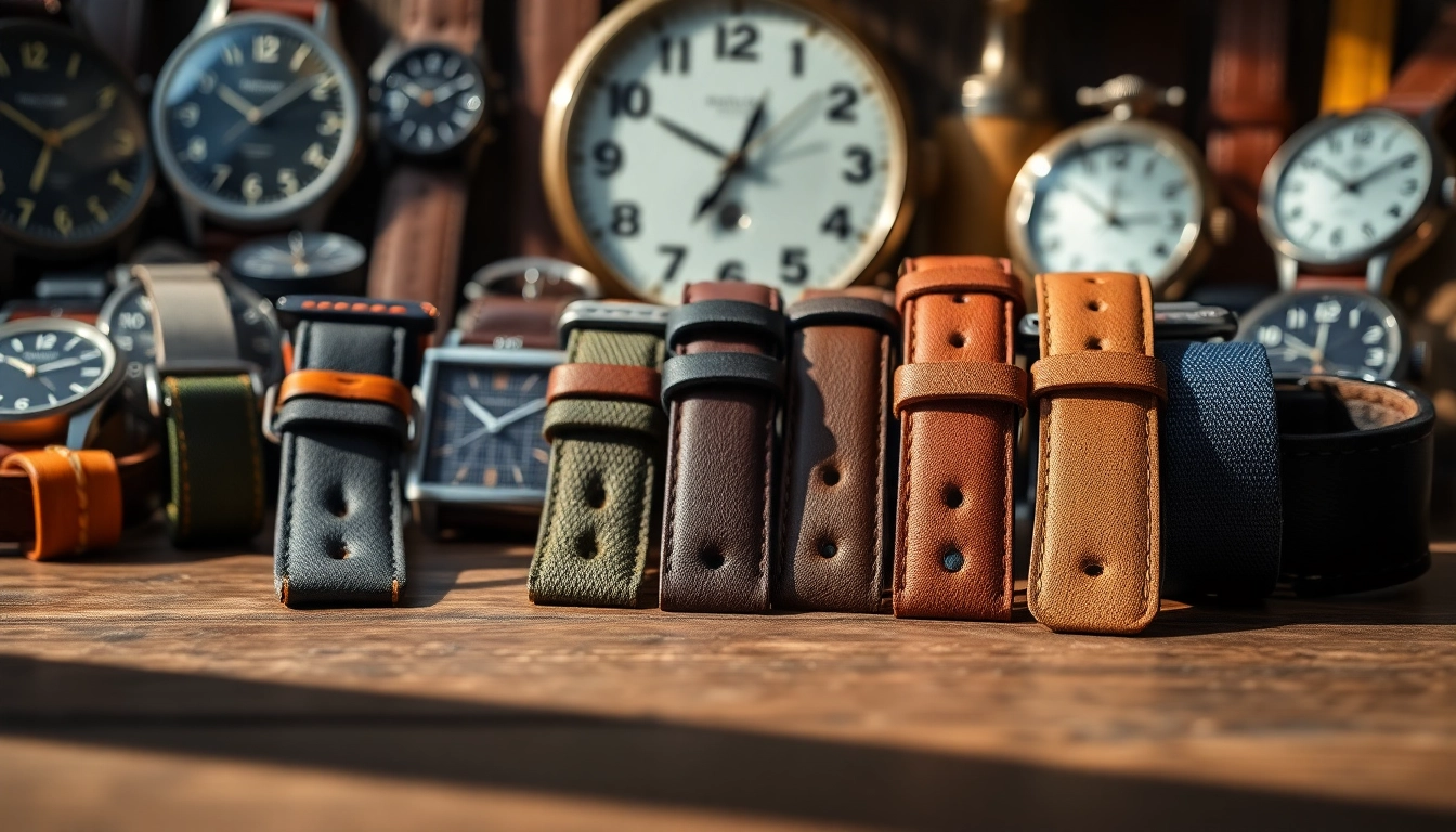 Showcase of premium watch straps highlighting texture and color variations