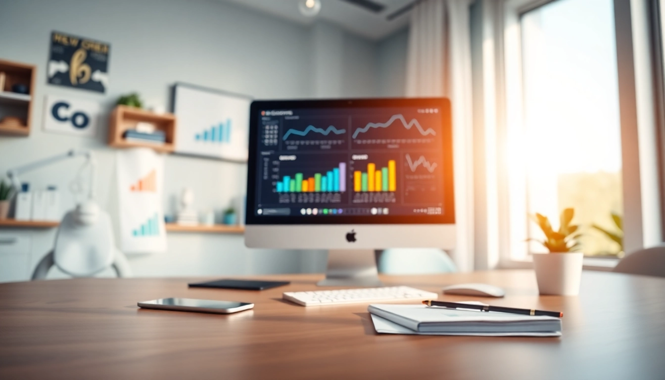 Implement effective Dental marketing strategies in a creative workspace with analytics presentations.