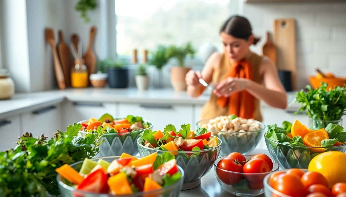 Showcasing meals to lose weight fast in a vibrant kitchen with fresh ingredients and a professional setup.