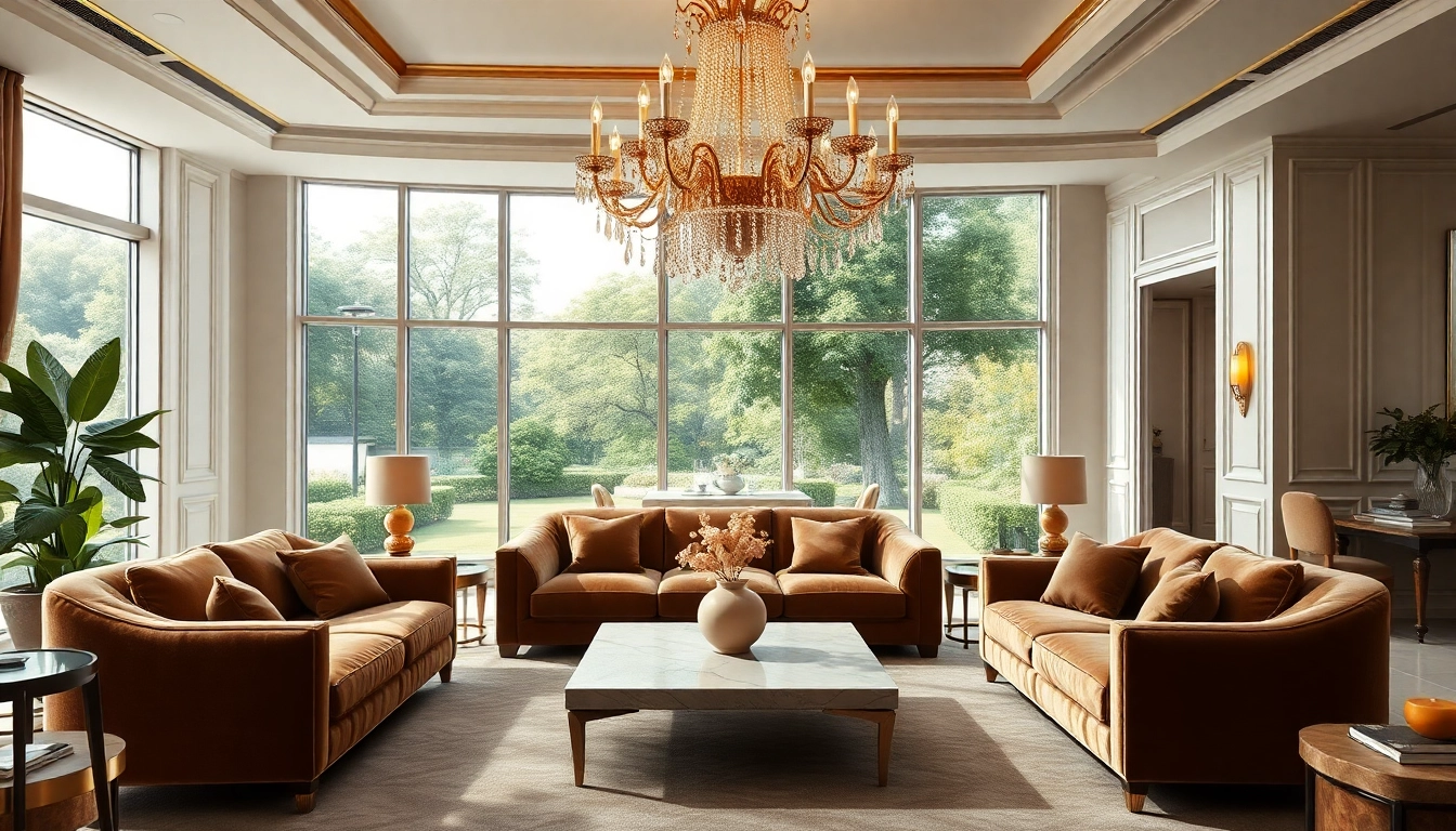 Showcasing luxury interior design with elegant furnishings and warm atmospheric lighting.