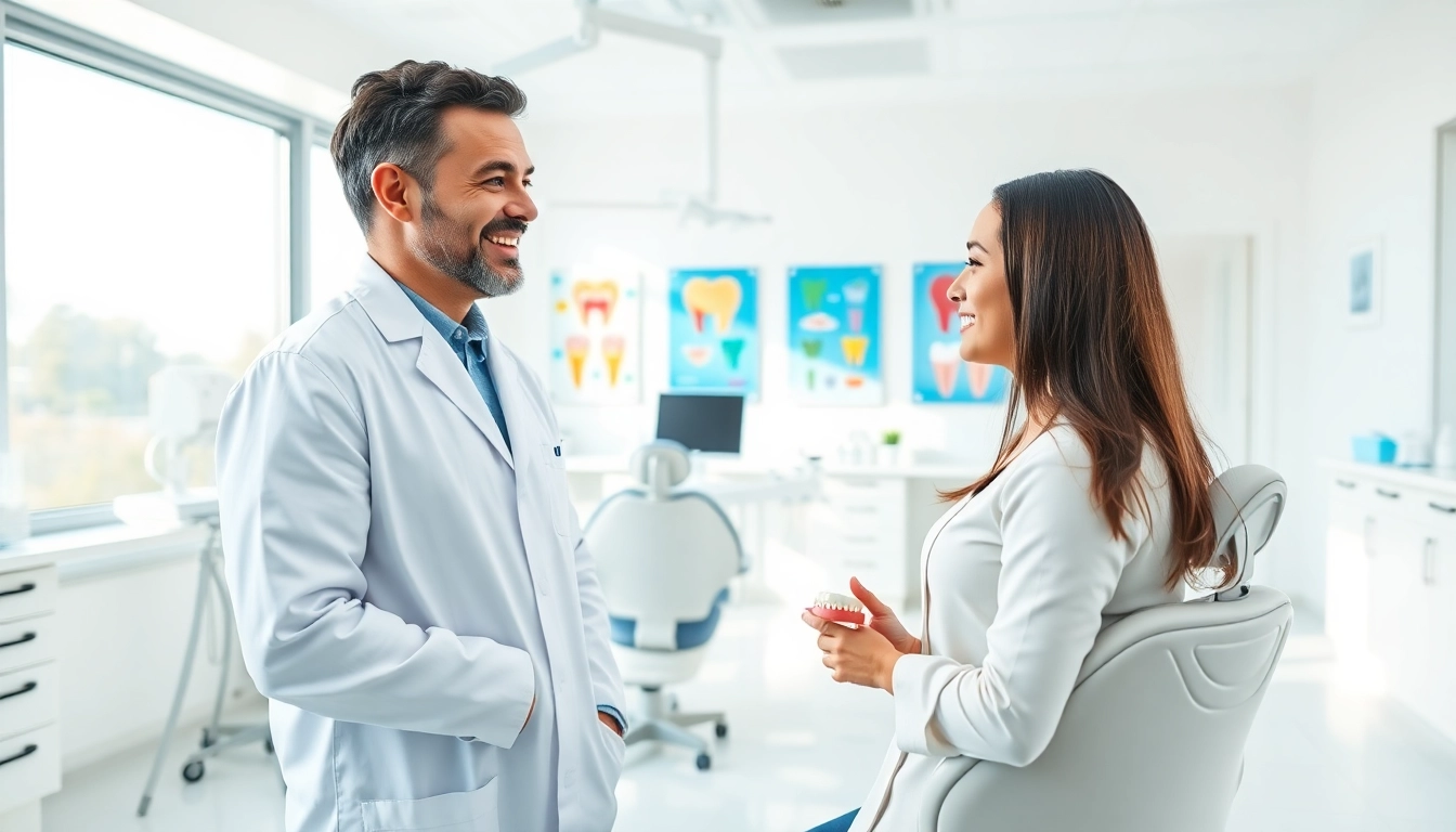 Consultation with an orthodontist near me in a modern dental office with engaging atmosphere.