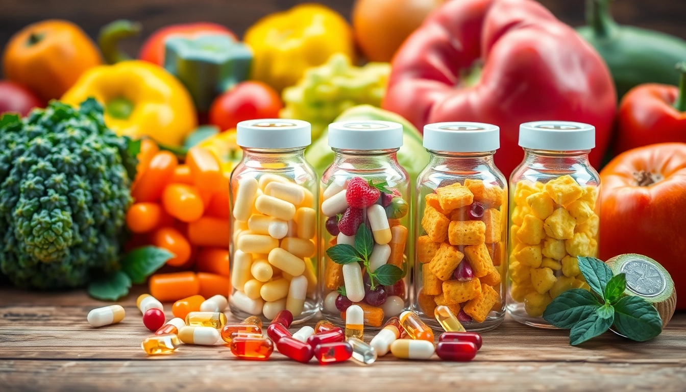Engaging display of Vitamin Boosters with fresh fruits demonstrating health benefits.