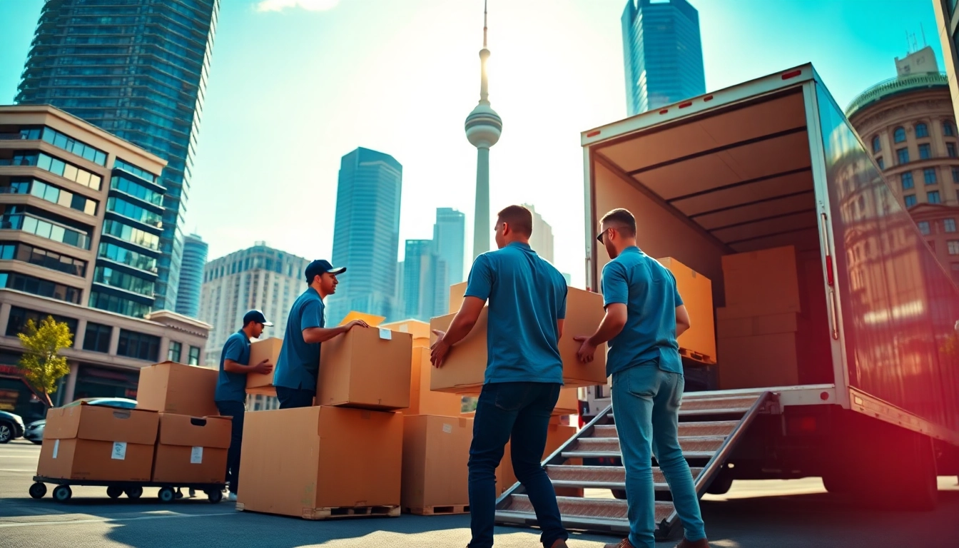 Discover efficient moving services in Toronto with skilled movers packing boxes into a truck.