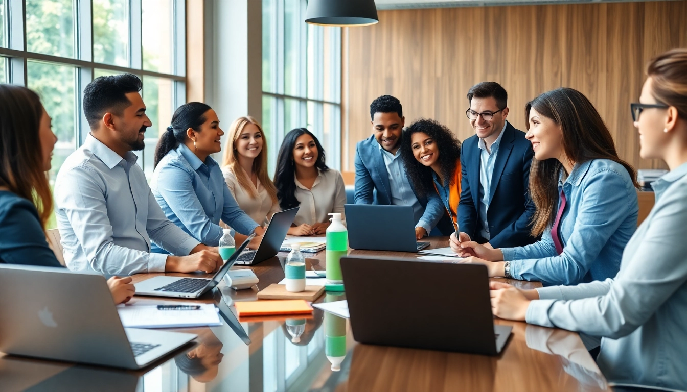 Group brainstorming on strategies for selling wholesale on amazon in a modern office.