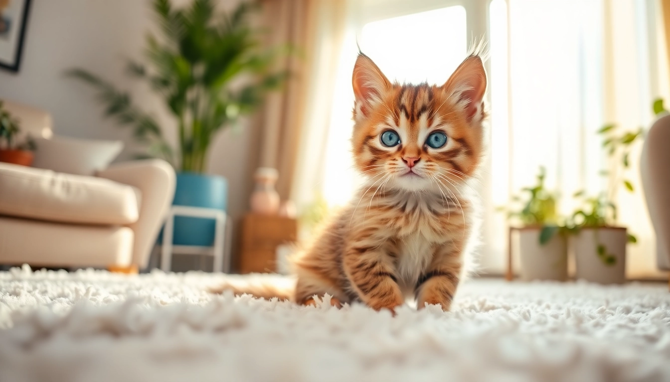Playful Maine Coon kittens for sale in a cozy living room setting with natural light.