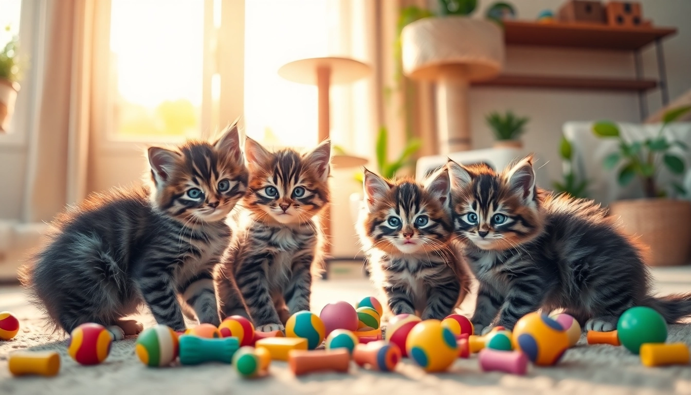 Playful Maine Coon kittens for sale California in a cozy living room, showcasing their friendly nature.