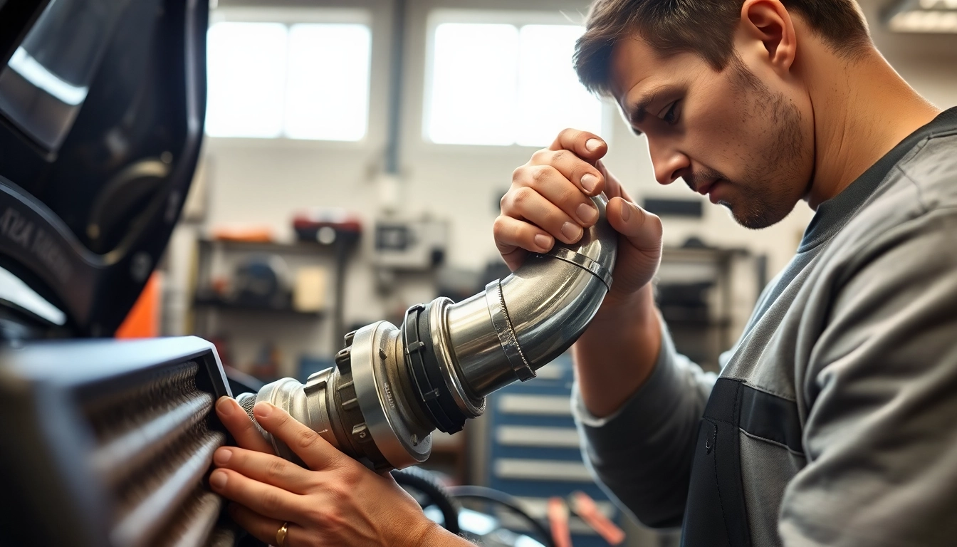 Learn what is a charge pipe while a mechanic inspects its components in a garage.