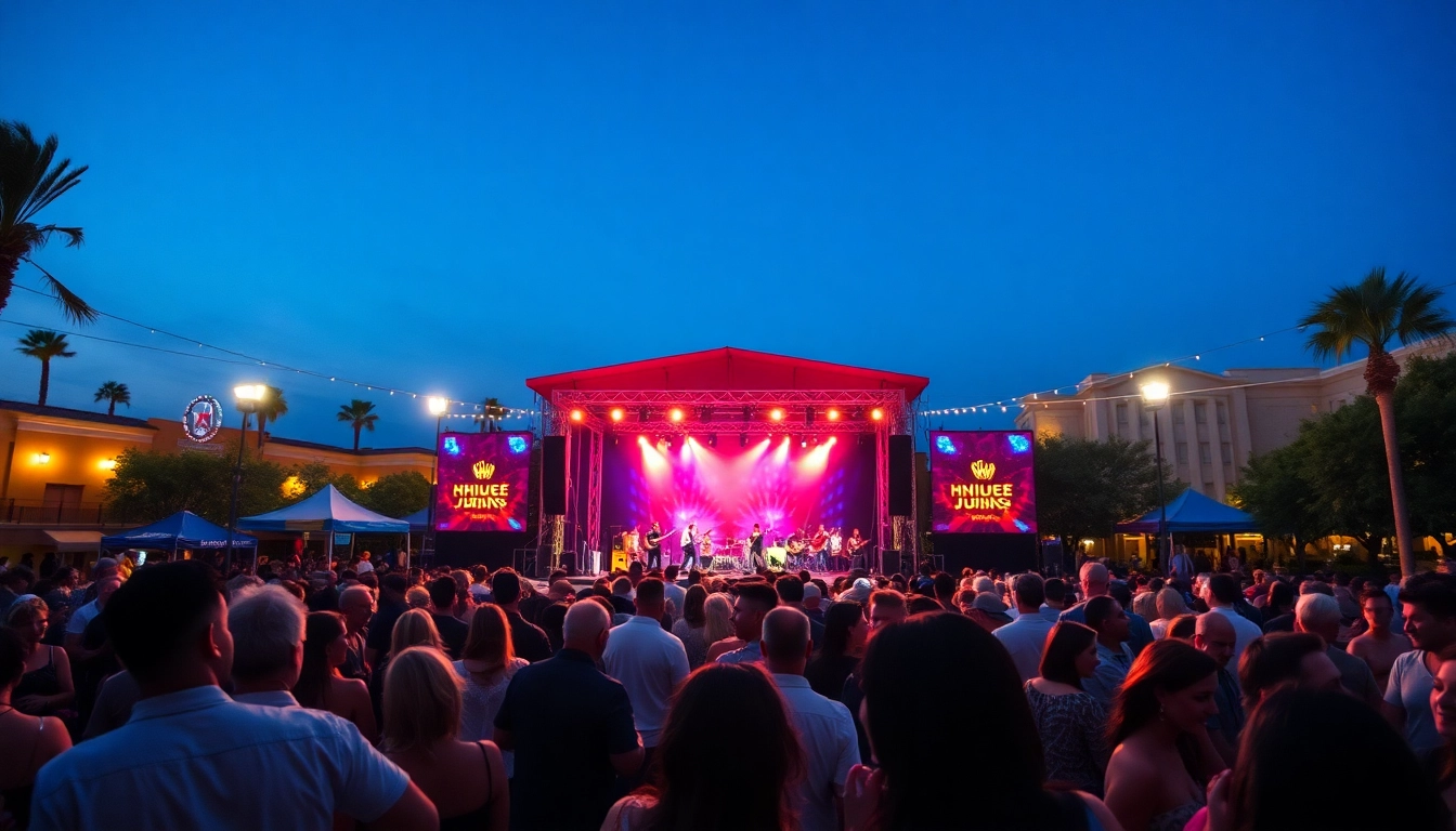 Experience vibrant henderson entertainment with a lively outdoor music event, capturing energy and community spirit.