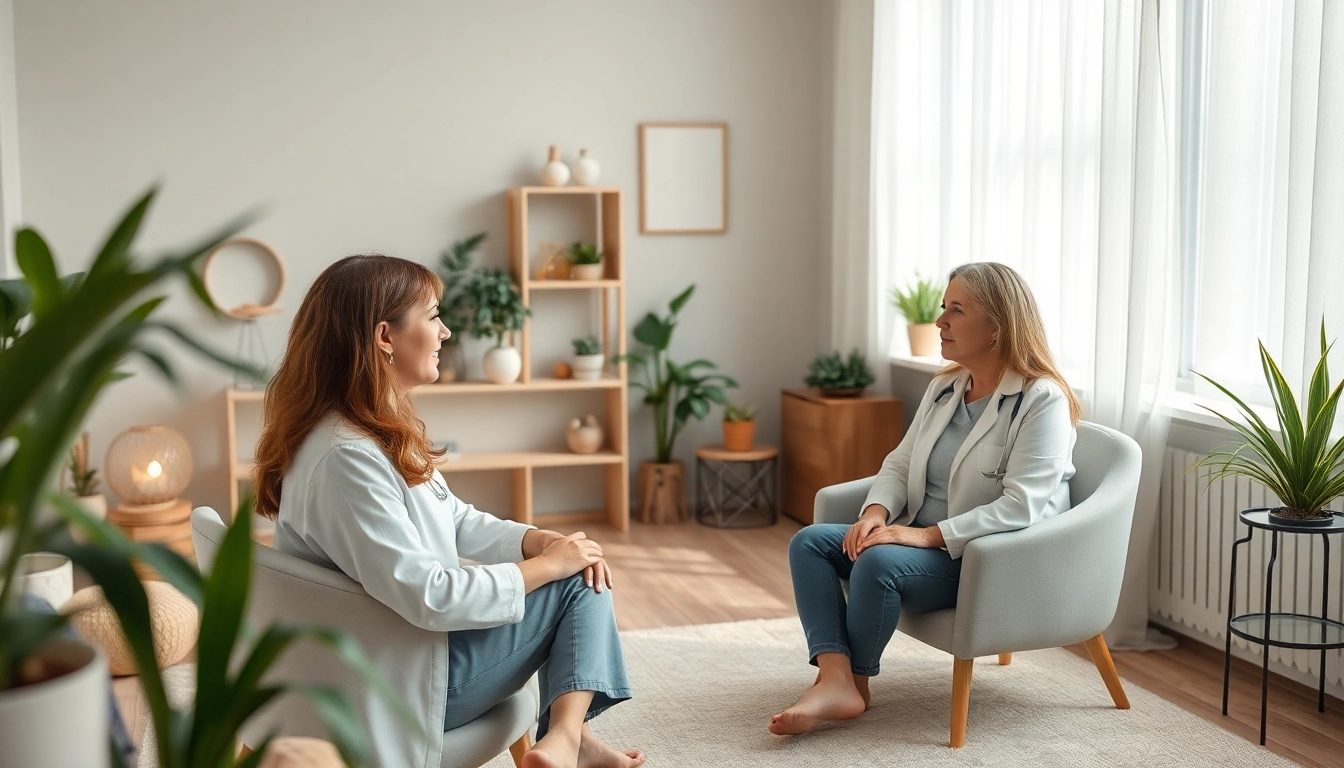 Hipnoterapeuta Warszawa prowadzi sesję terapeutyczną w przytulnym otoczeniu.