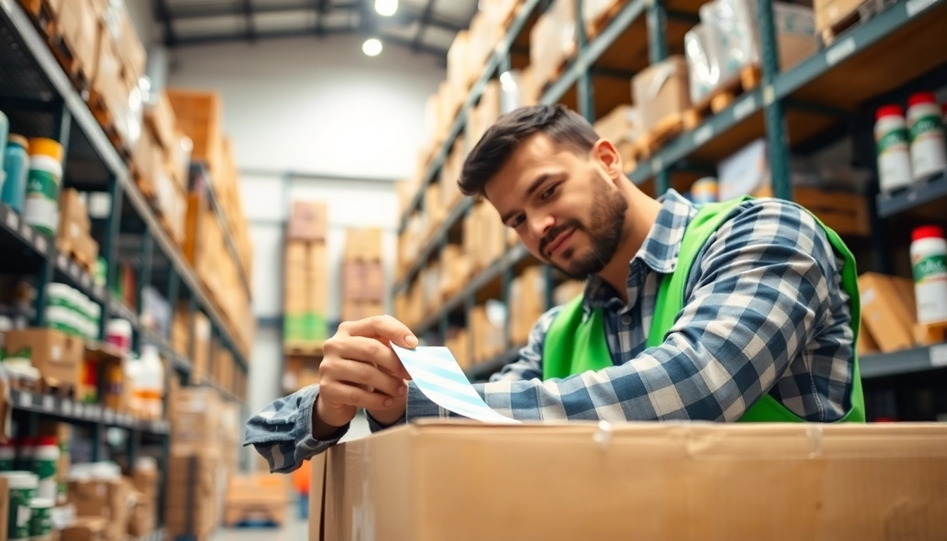 Applying UK industrial tapes smoothly on packaging in a bright warehouse setting.
