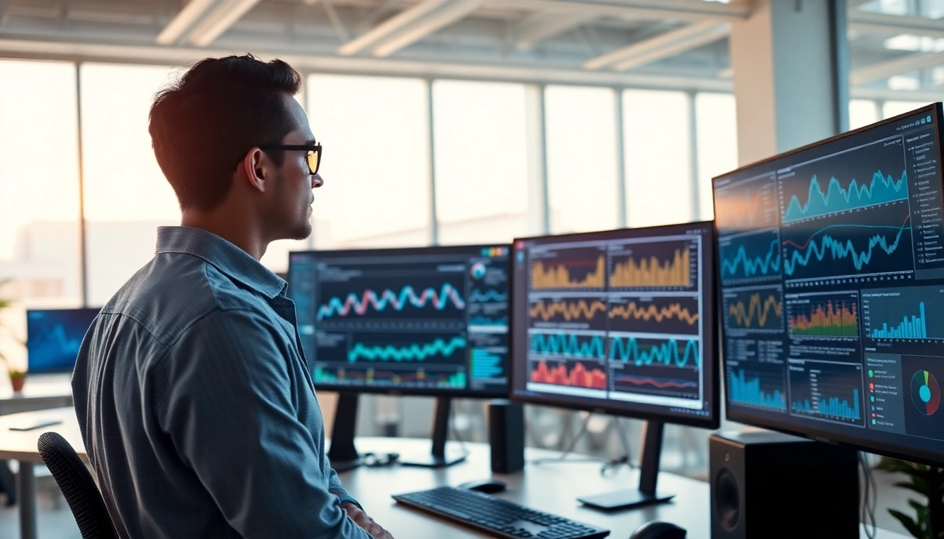 Visual representation of a data analyst focusing on Data anomaly detection with complex data visualizations.