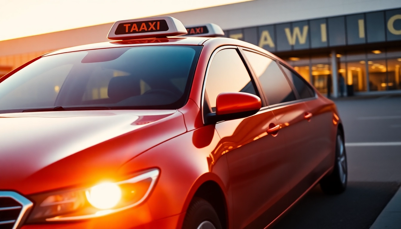 Airport taxi near Halifax waiting at the terminal for passengers, showcasing elegance and comfort.