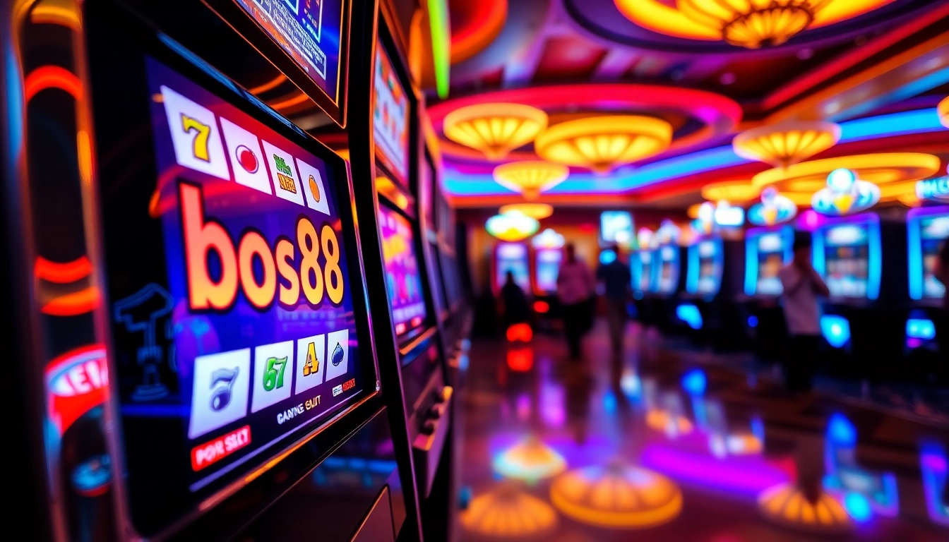 Menangkan permainan bos88 slot di mesin slot berkualitas tinggi dengan suasana kasino yang ceria.